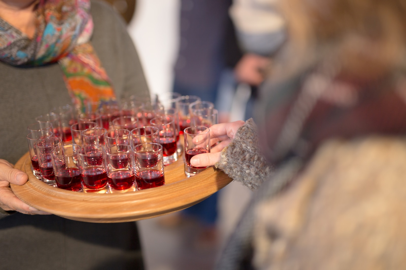 Photo by David Weber red glasses on tray