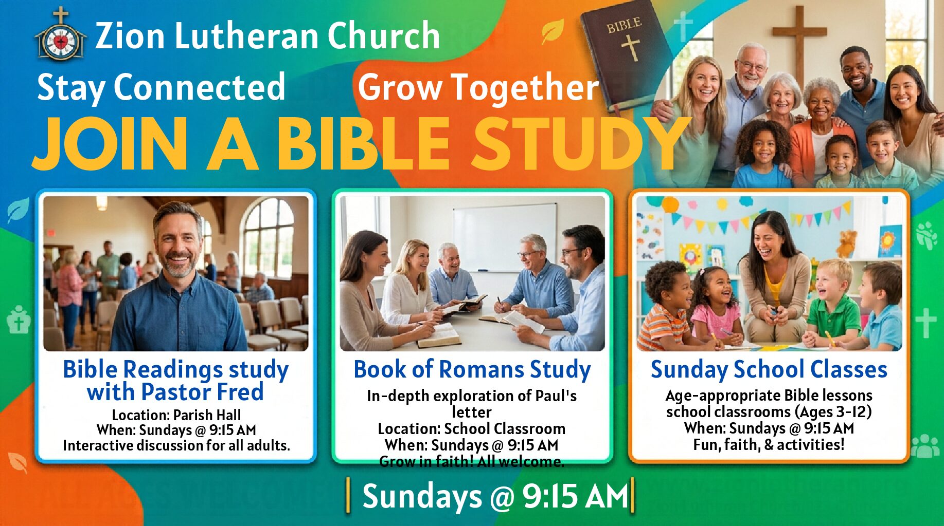 Sunday Morning Bible Study and Sunday School
